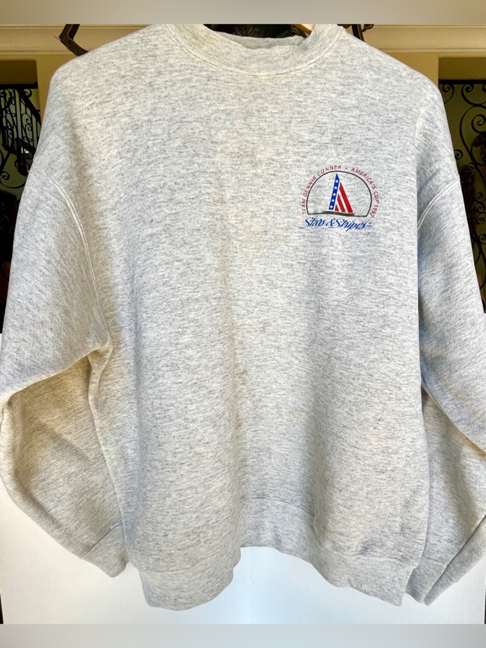 America’s Cup Team Dennis Conner 1992 Tultex Light Gray Crewneck Sweatshirt XL